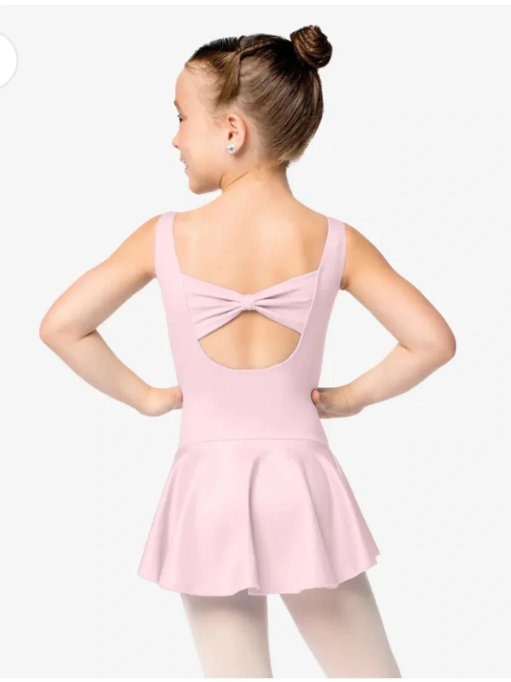 So Danca Ballet Dance Child Tank Dress Leotard Bow on Back Pink Size 2A 12-14